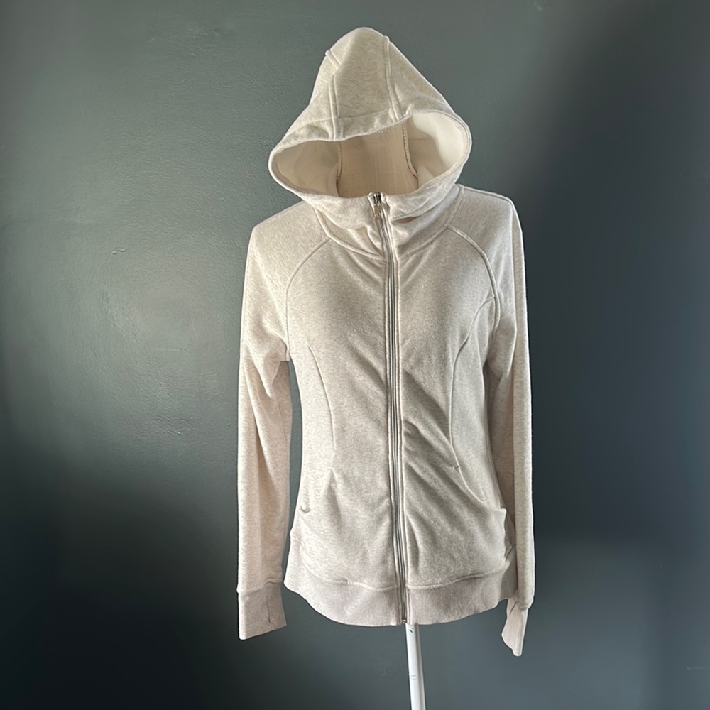 Women's Cream Zip-Up Hoodie
